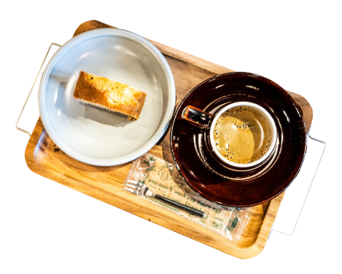 コーヒーとデザートの写真