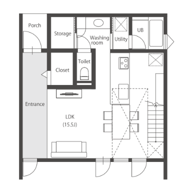 1at floor　間取り　画像